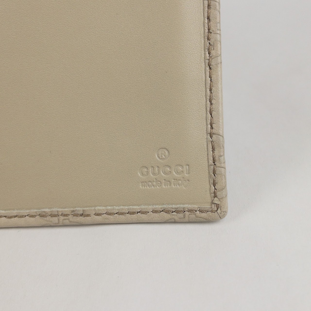 Gucci Monogram Leather Chain Wallet