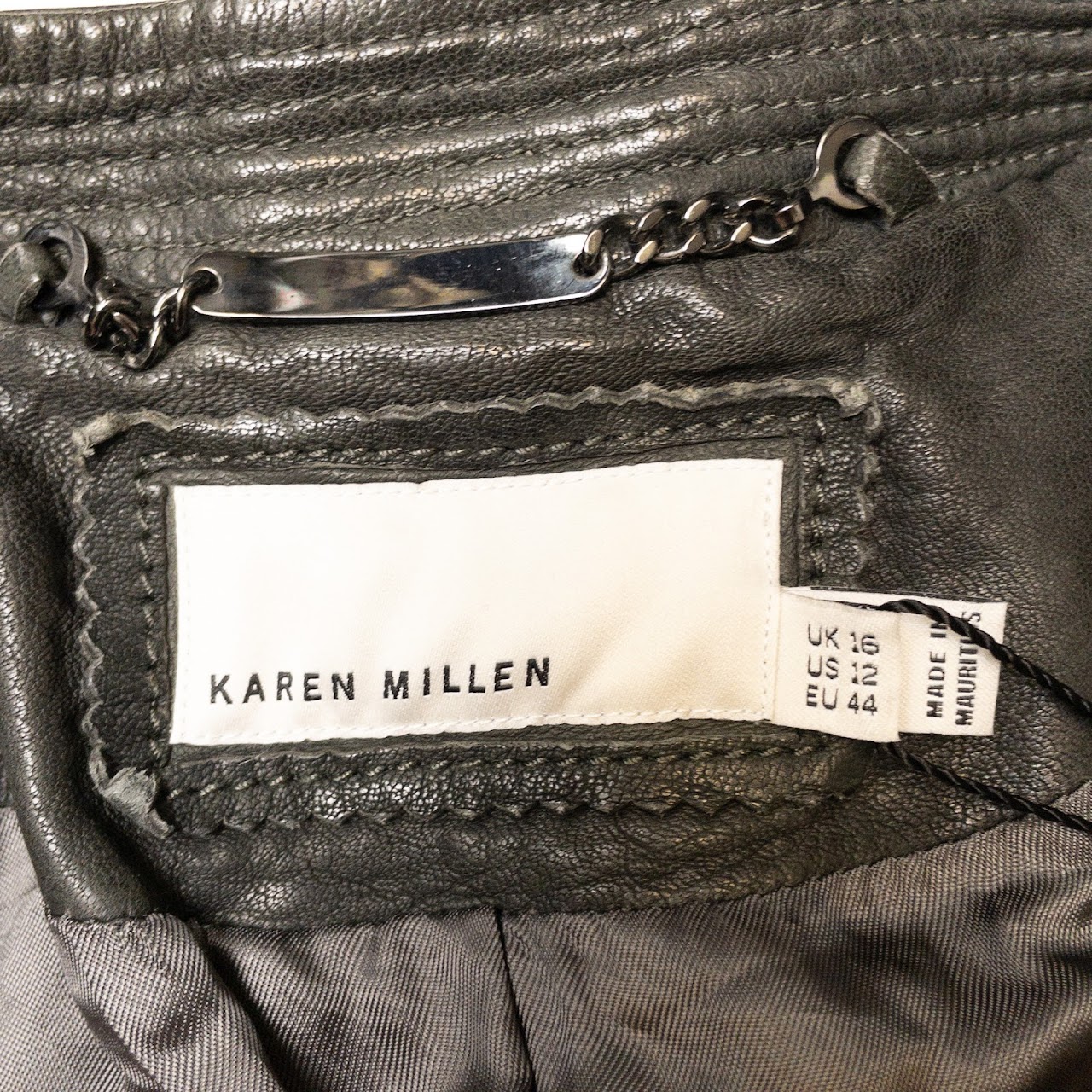 Karen Millen NEW Distressed Leather Jacket