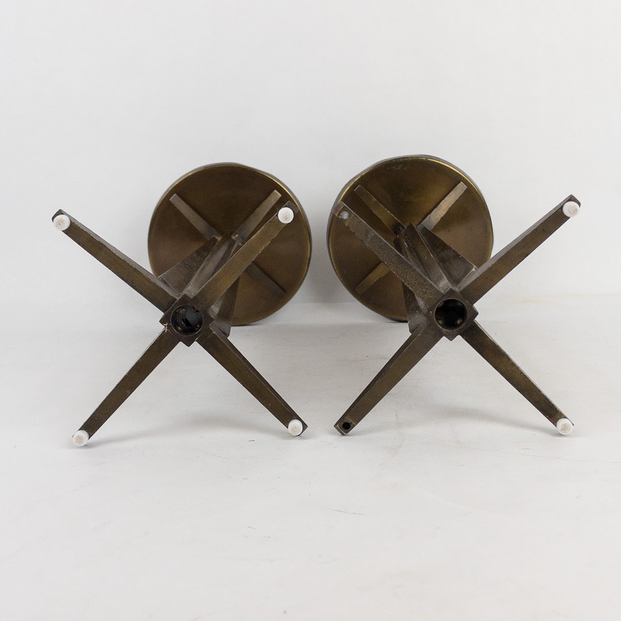 Brass Art Deco Candle Stick Pair