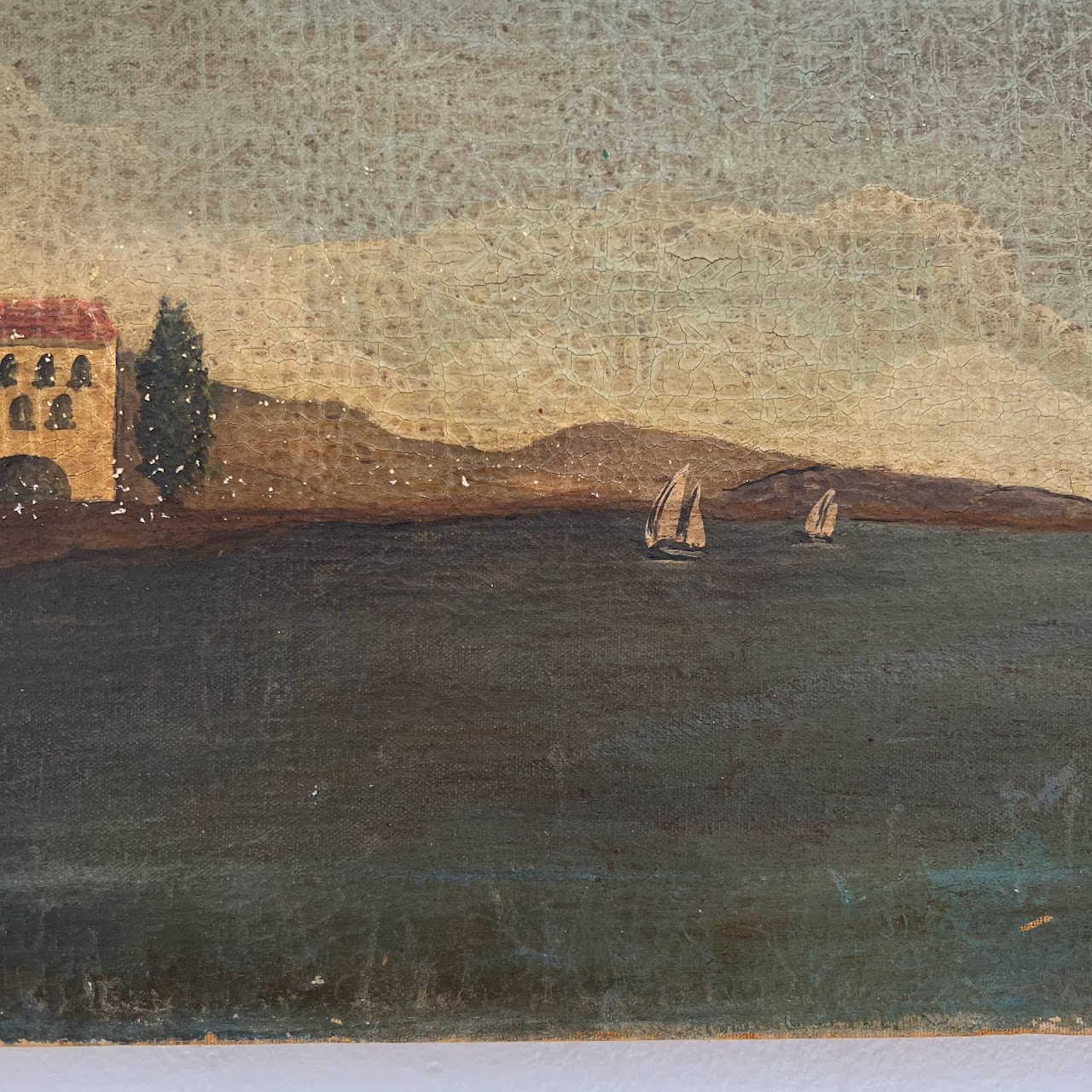 Vintage Mediterranean Landscape Oil Painting