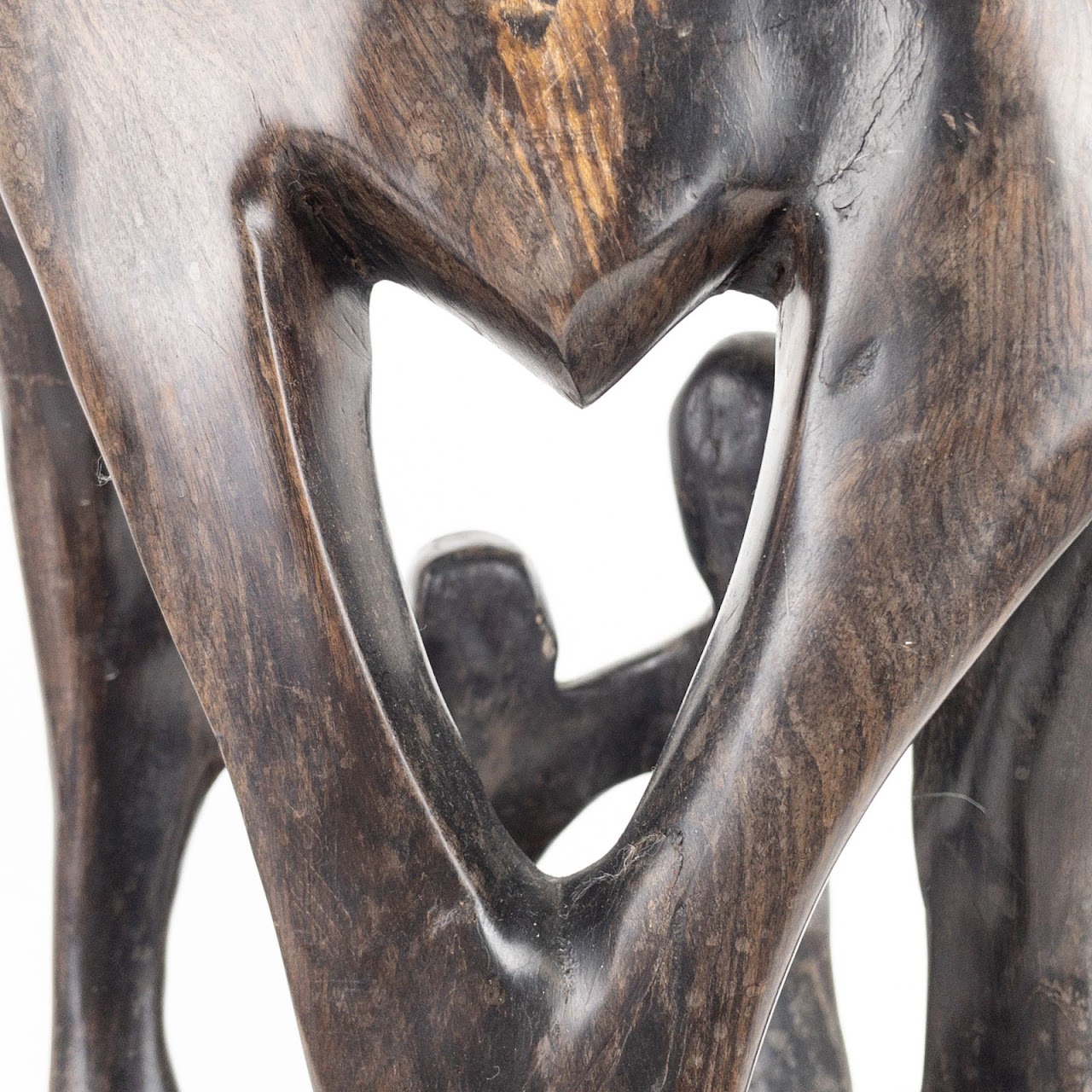 Lacquered Hard Wood  Family Sculpture