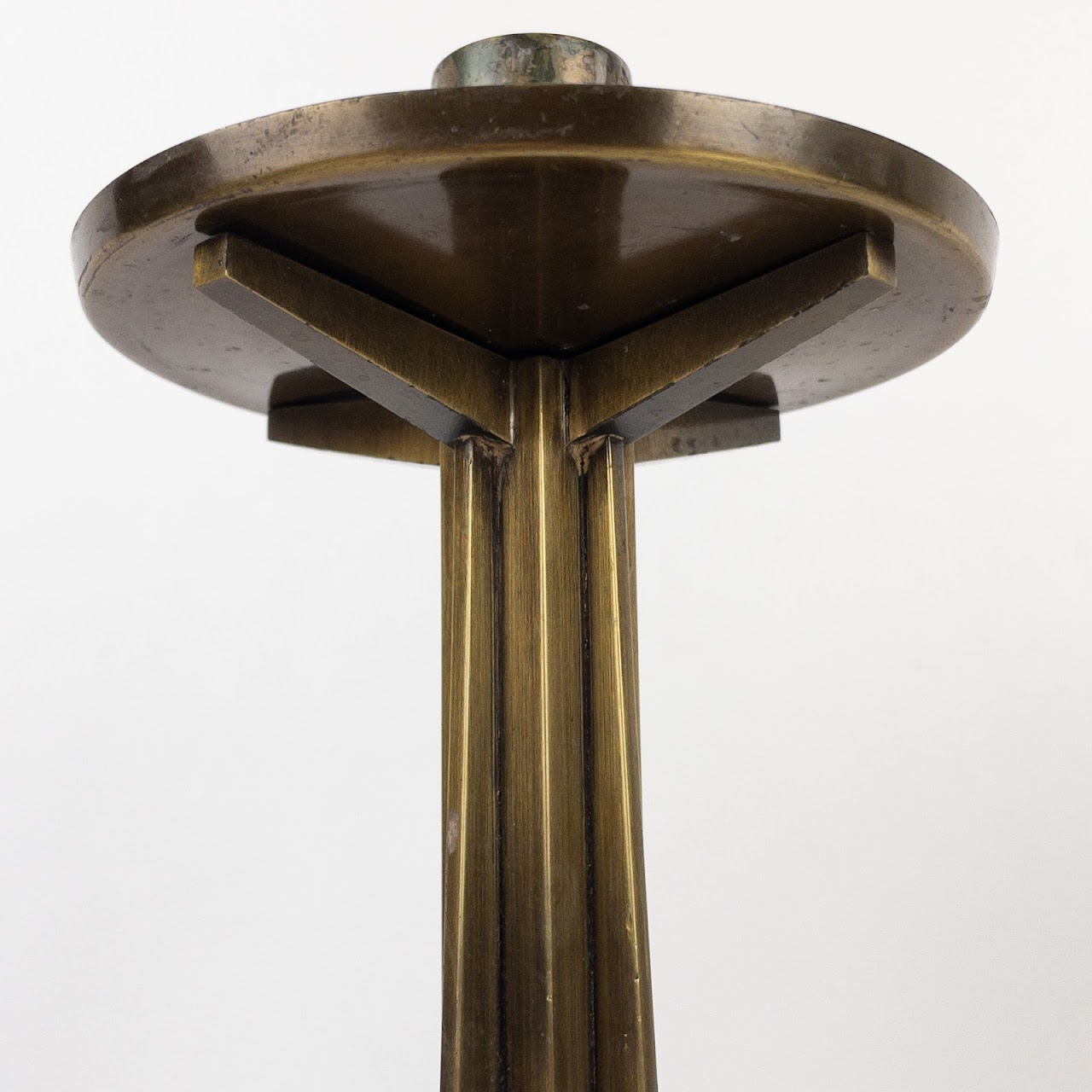 Brass Art Deco Candle Stick Pair