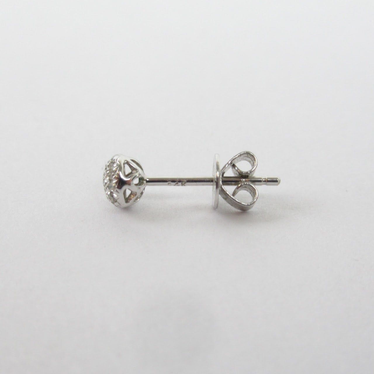 14K White Gold and Diamond Stud Earrings