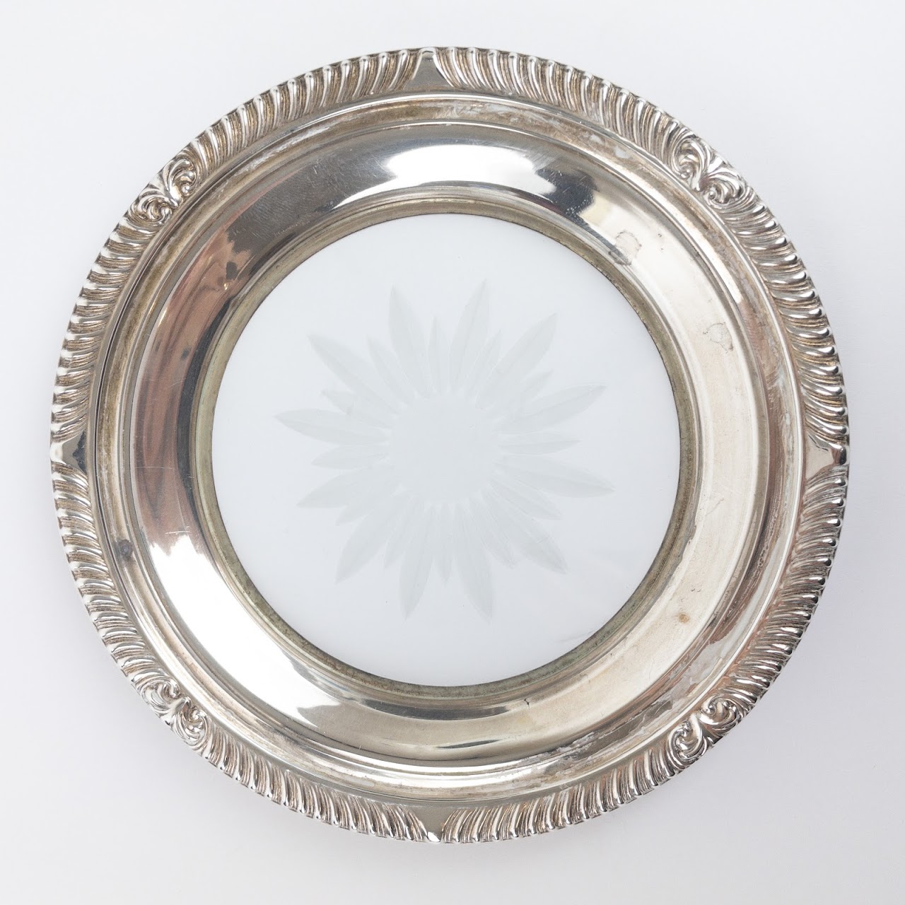 Sterling Silver Rimmed Plate