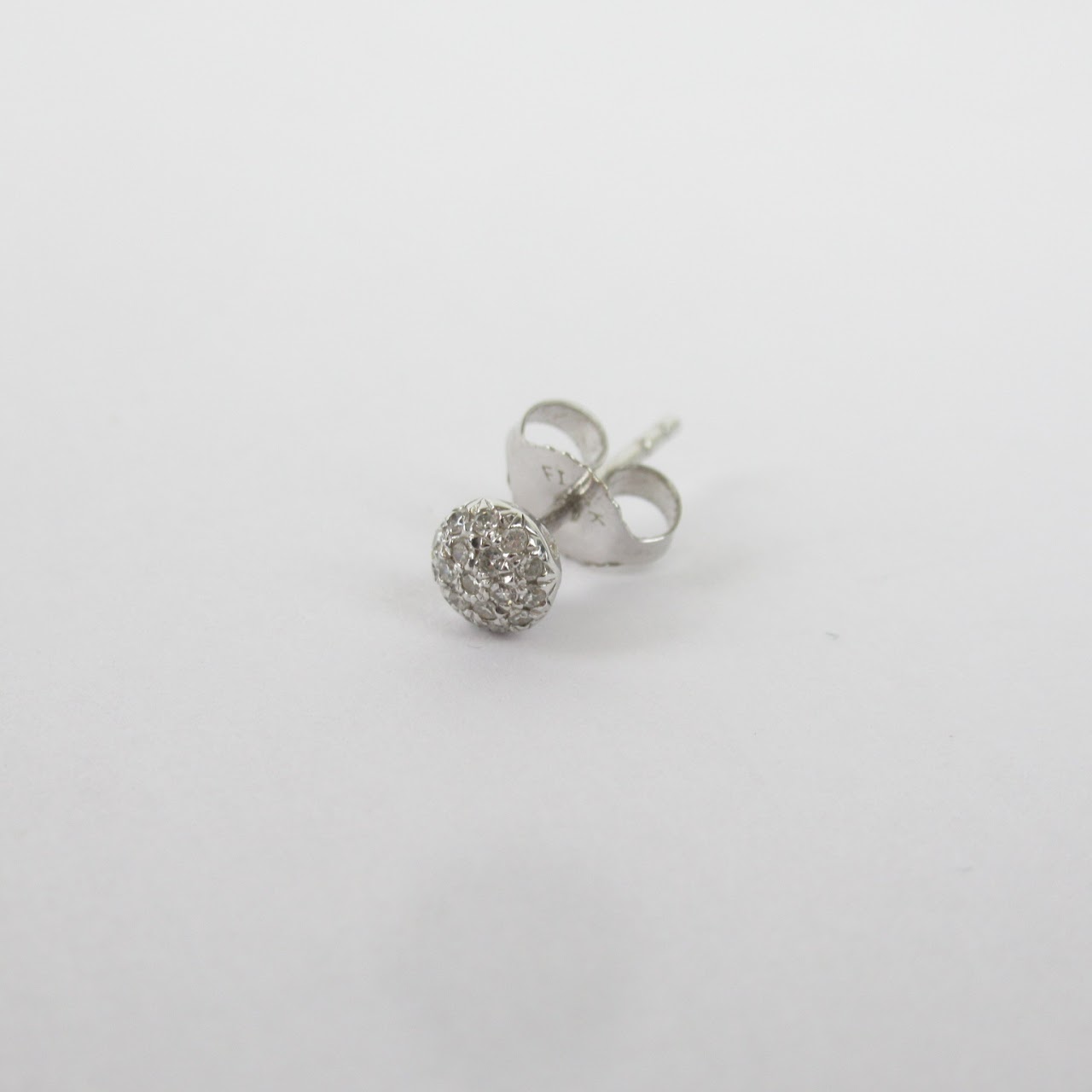 14K White Gold and Diamond Stud Earrings