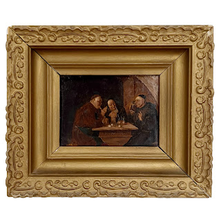Miniature Monks Oil Painting