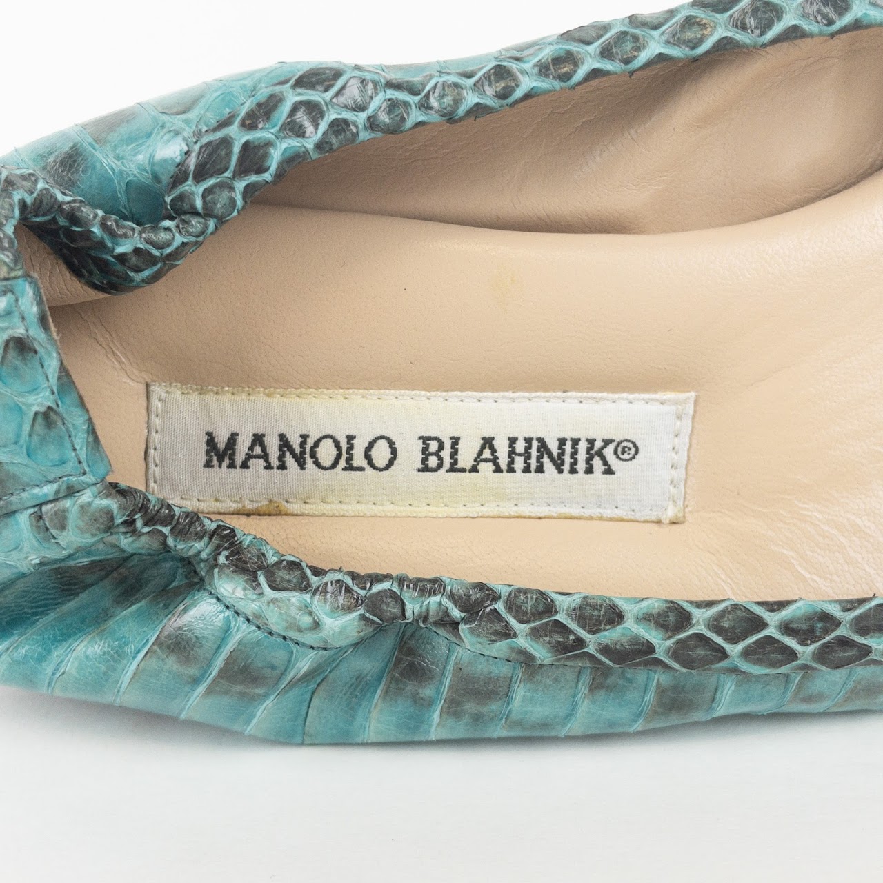 Manolo Blahnik Snakeskin Flats