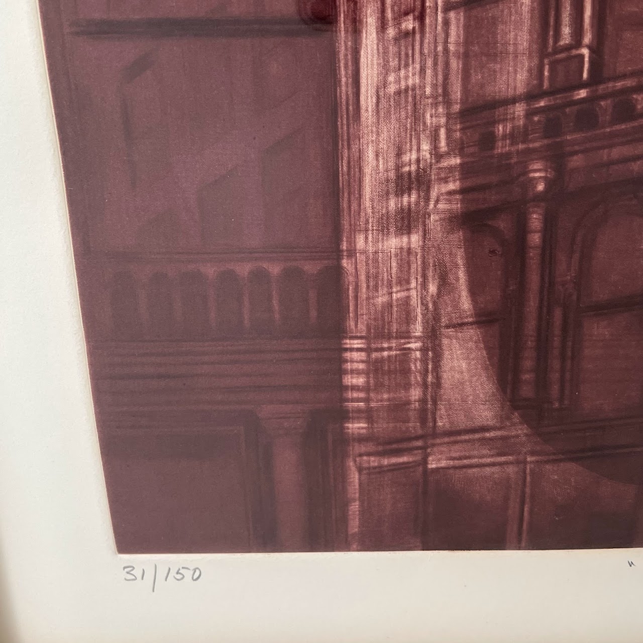 G.H. Rothe Signed 'Landmark' Large Scale Mezzotint