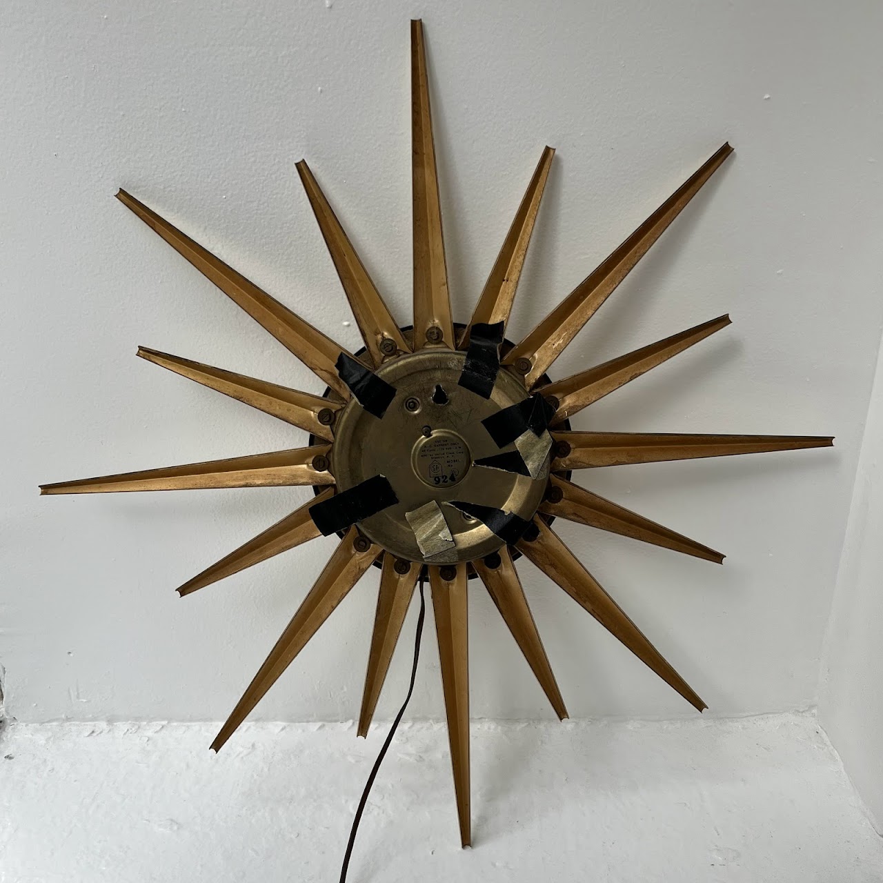 Sunburst Mid-Century United Wall Clock