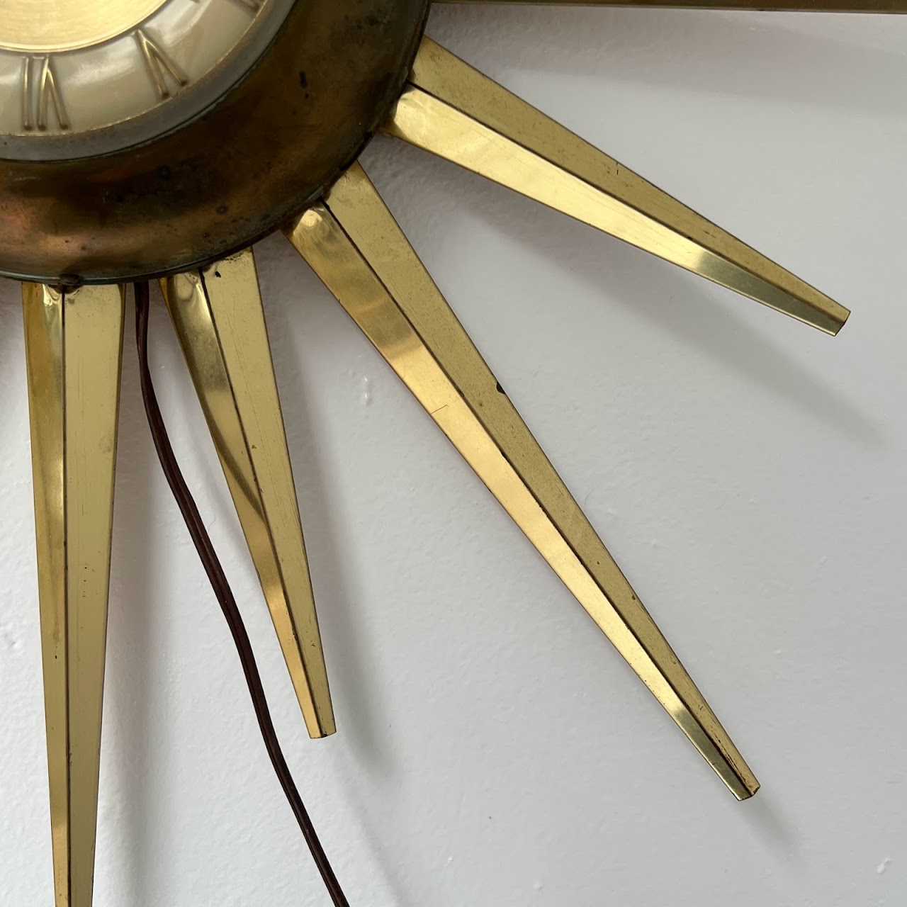 Sunburst Mid-Century United Wall Clock