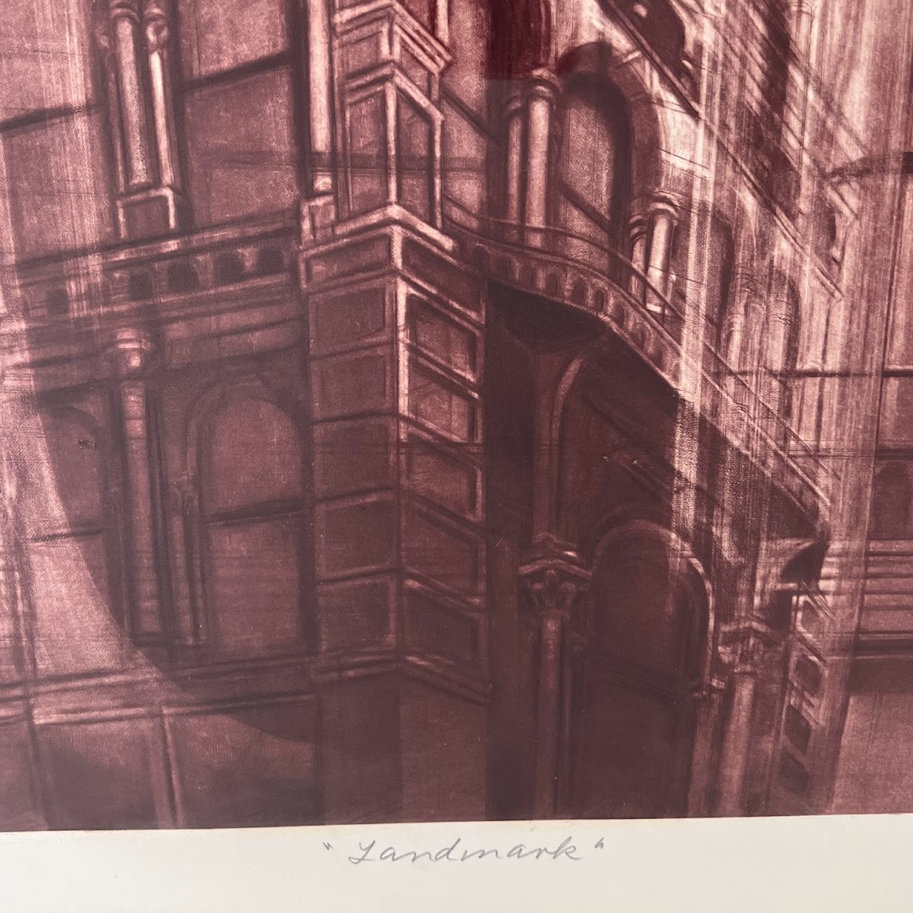 G.H. Rothe Signed 'Landmark' Large Scale Mezzotint