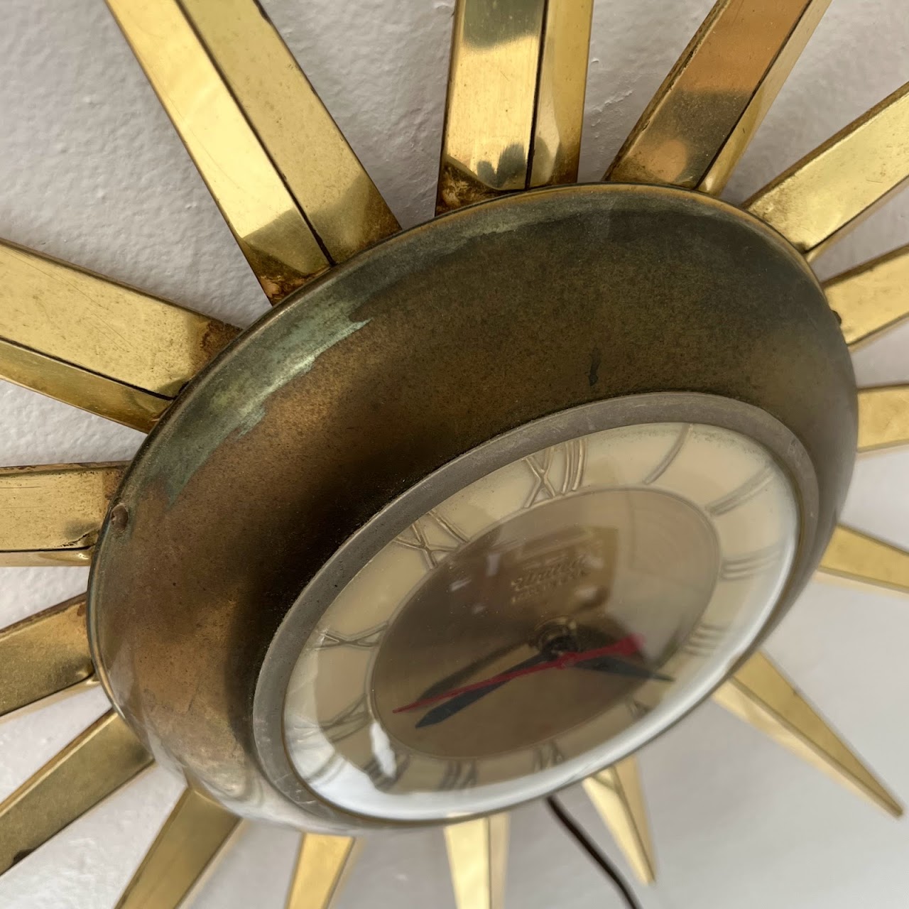 Sunburst Mid-Century United Wall Clock