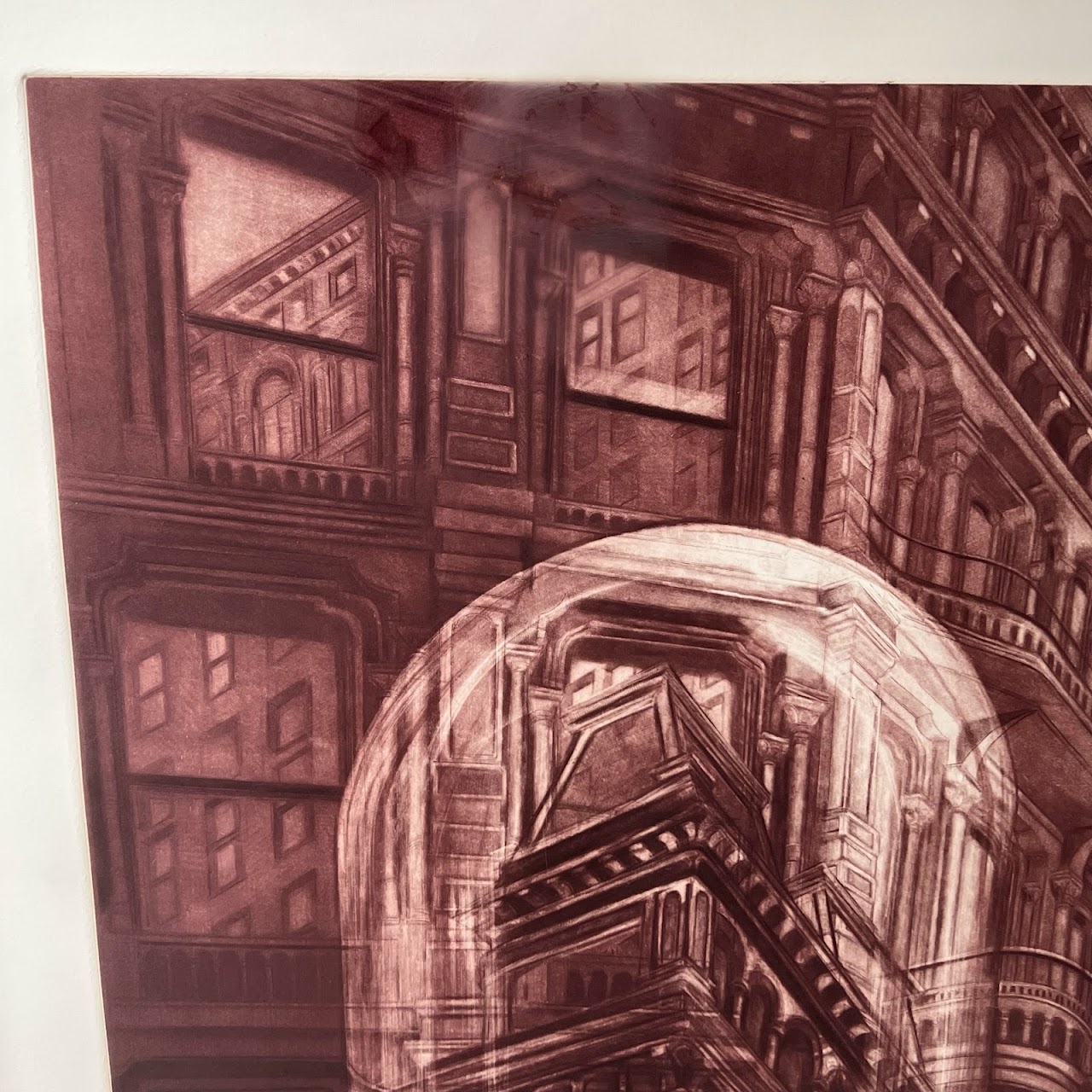 G.H. Rothe Signed 'Landmark' Large Scale Mezzotint