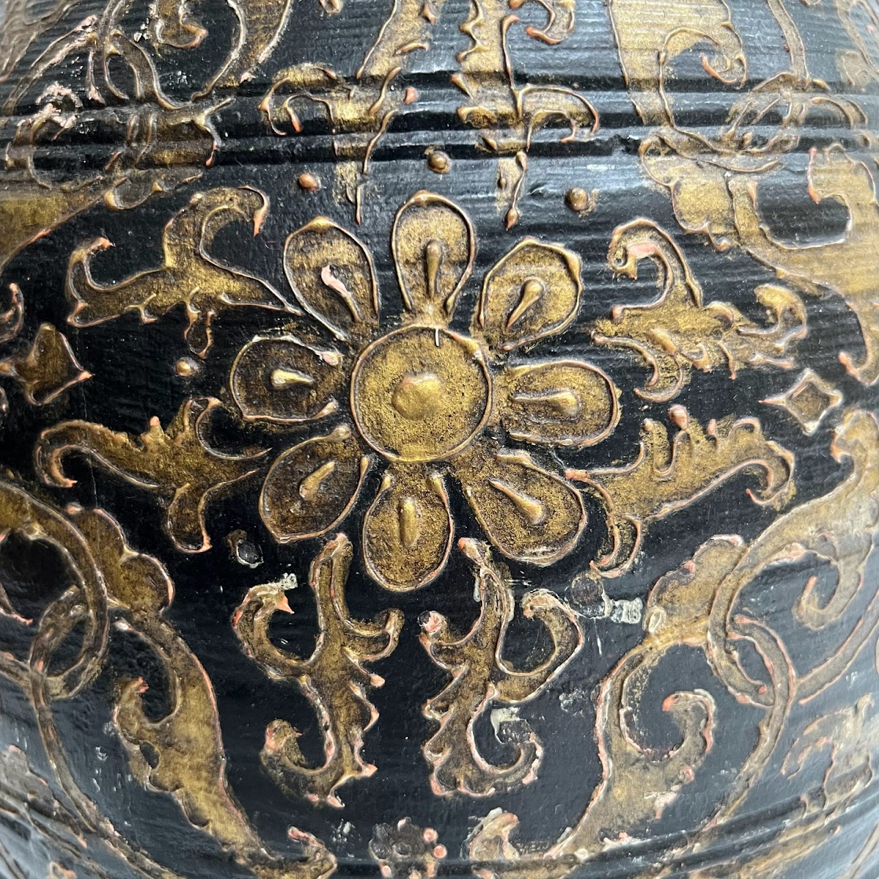 Floral Hand-Painted Resin Vase