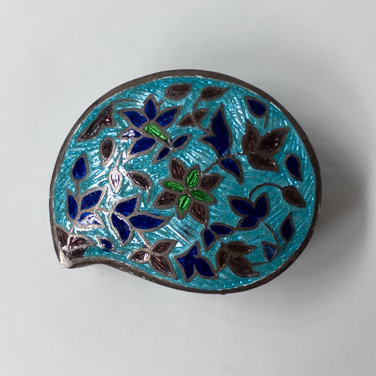 Sterling Silver Cloisonné Lidded Box Sextet