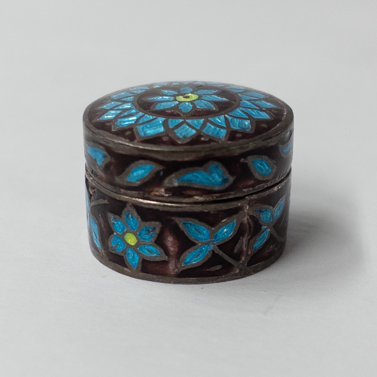 Sterling Silver Cloisonné Lidded Box Sextet