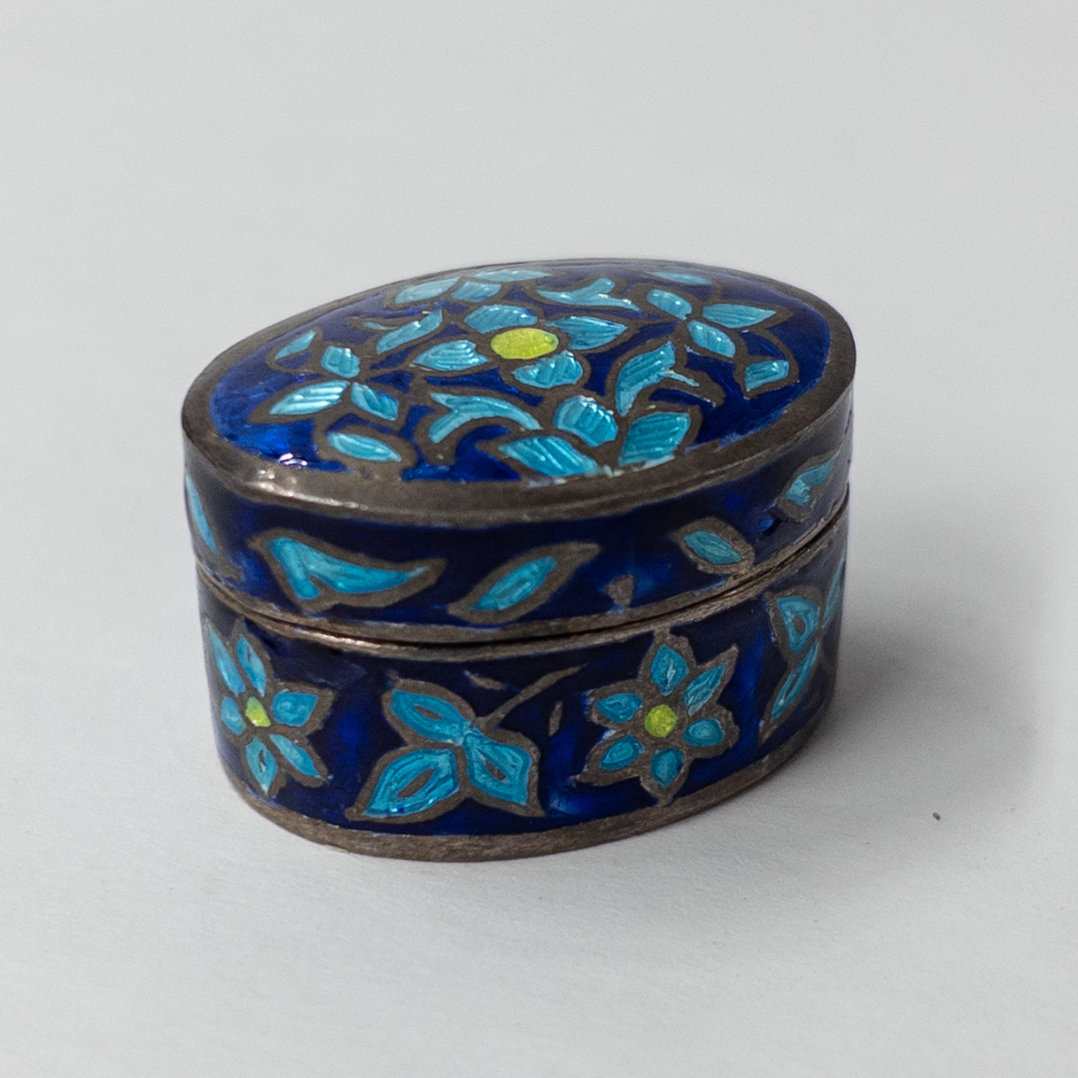 Sterling Silver Cloisonné Lidded Box Sextet