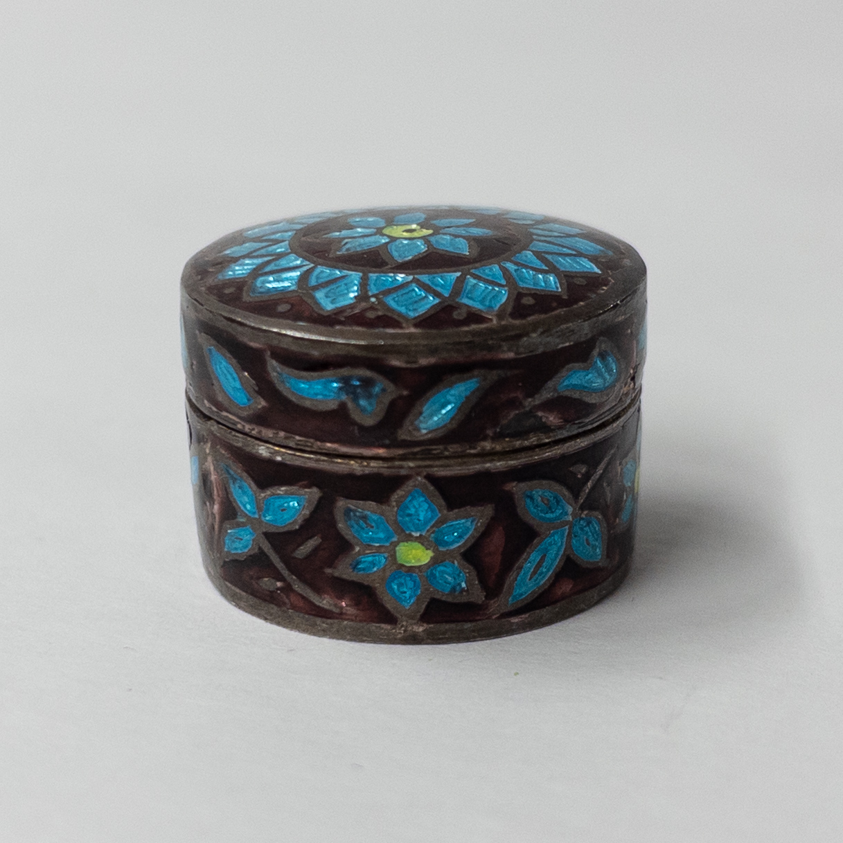 Sterling Silver Cloisonné Lidded Box Sextet