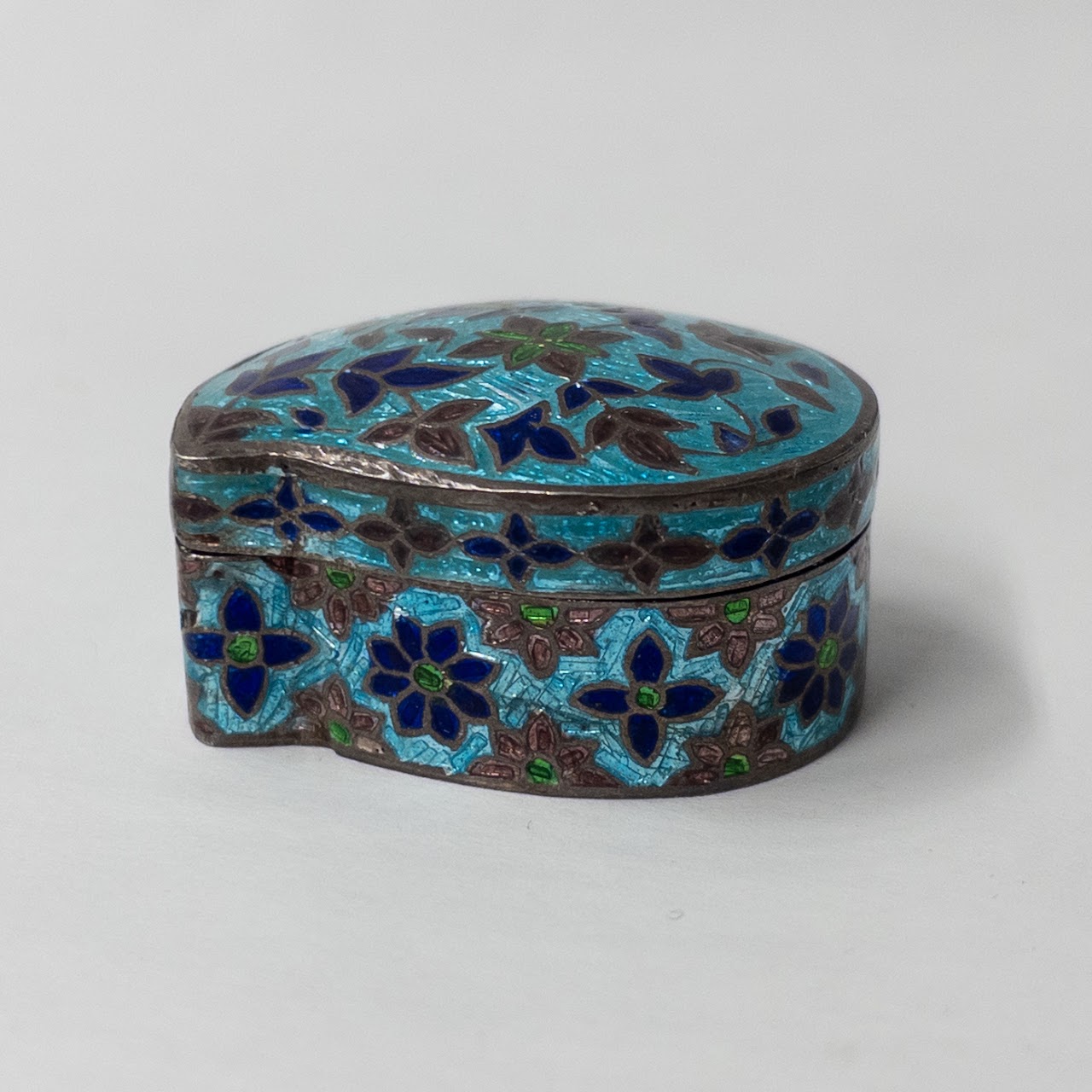 Sterling Silver Cloisonné Lidded Box Sextet