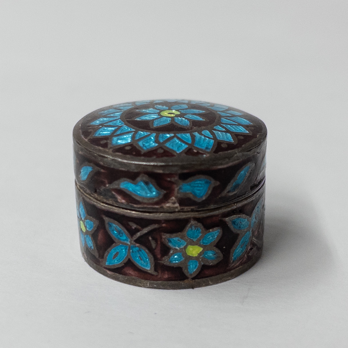 Sterling Silver Cloisonné Lidded Box Sextet