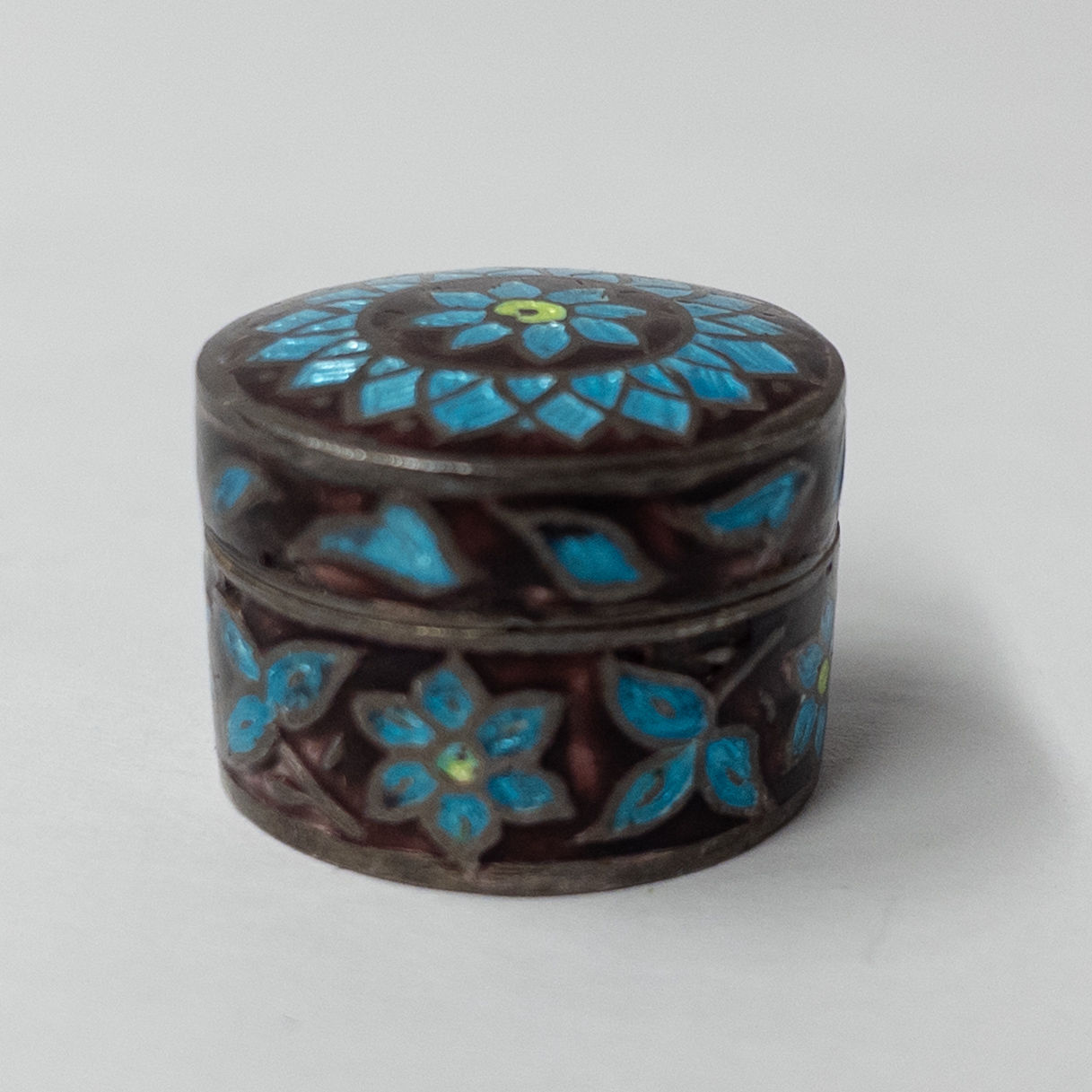 Sterling Silver Cloisonné Lidded Box Sextet