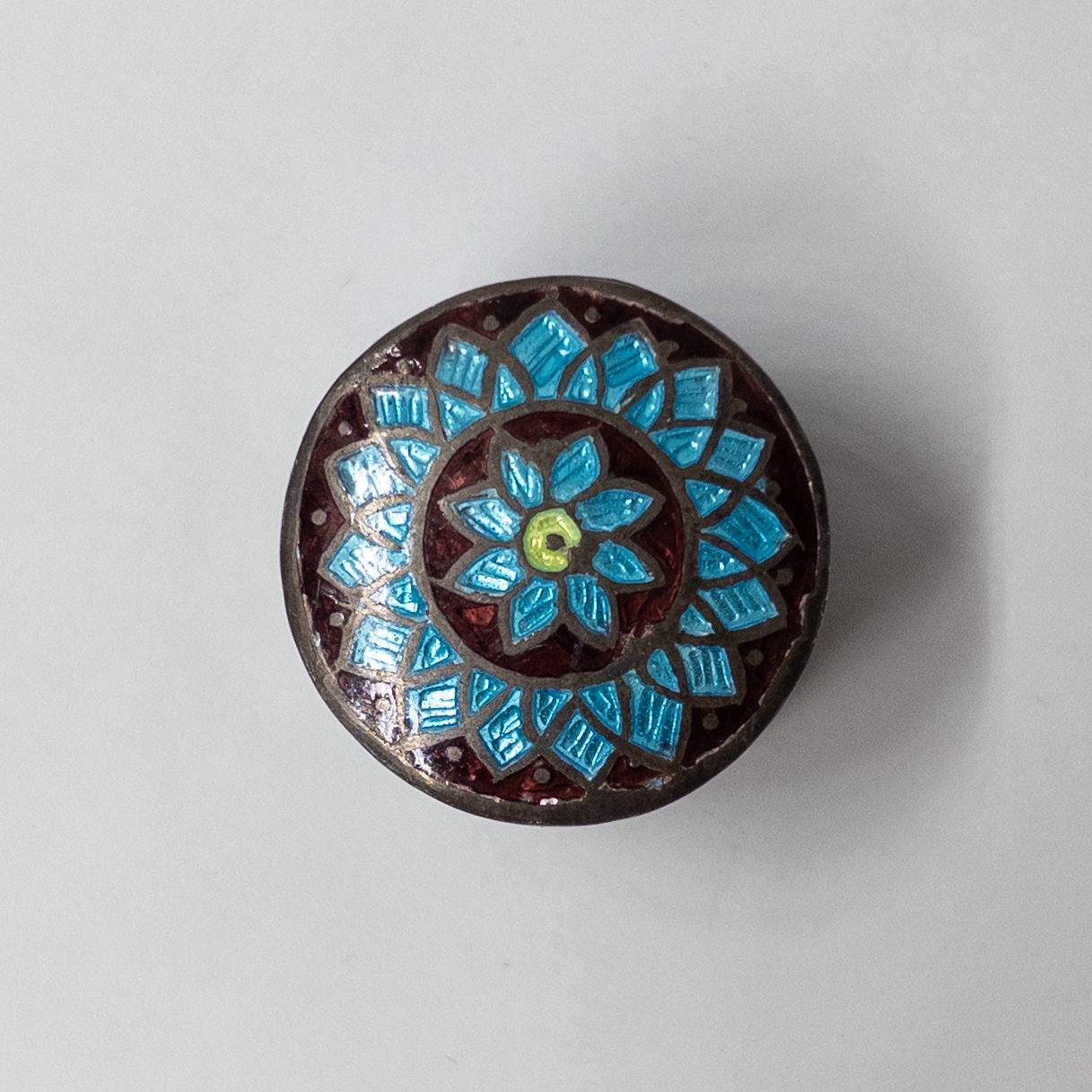 Sterling Silver Cloisonné Lidded Box Sextet