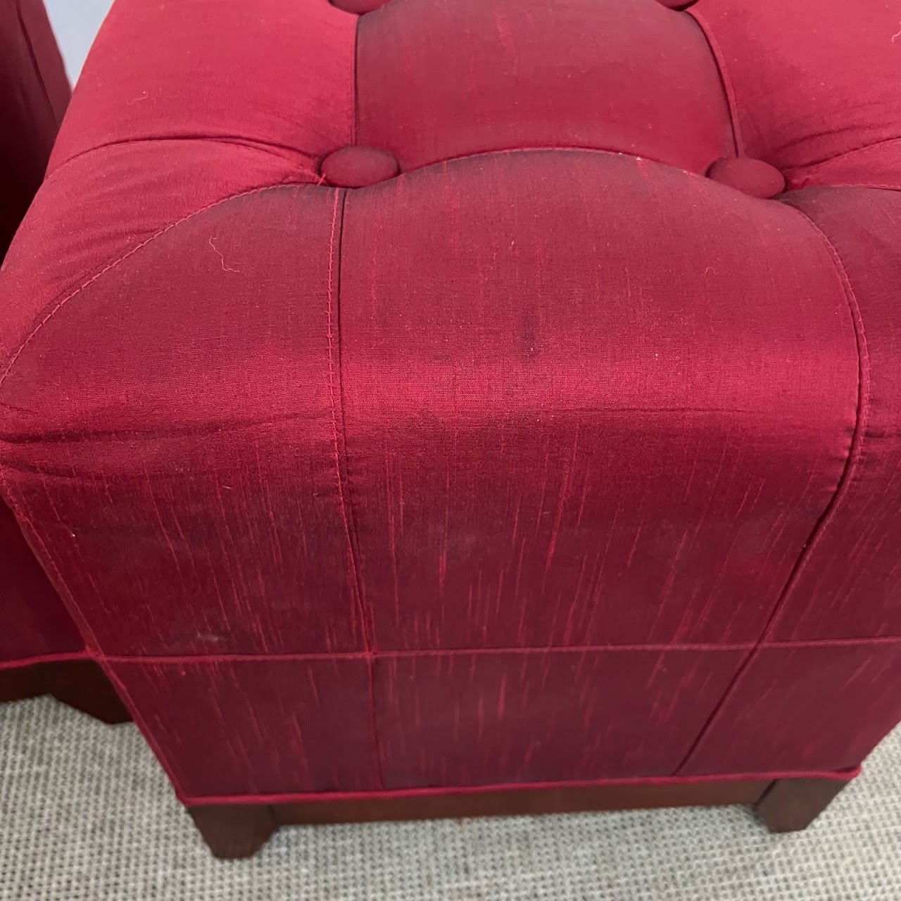 Tufted Cube Ottoman Pair