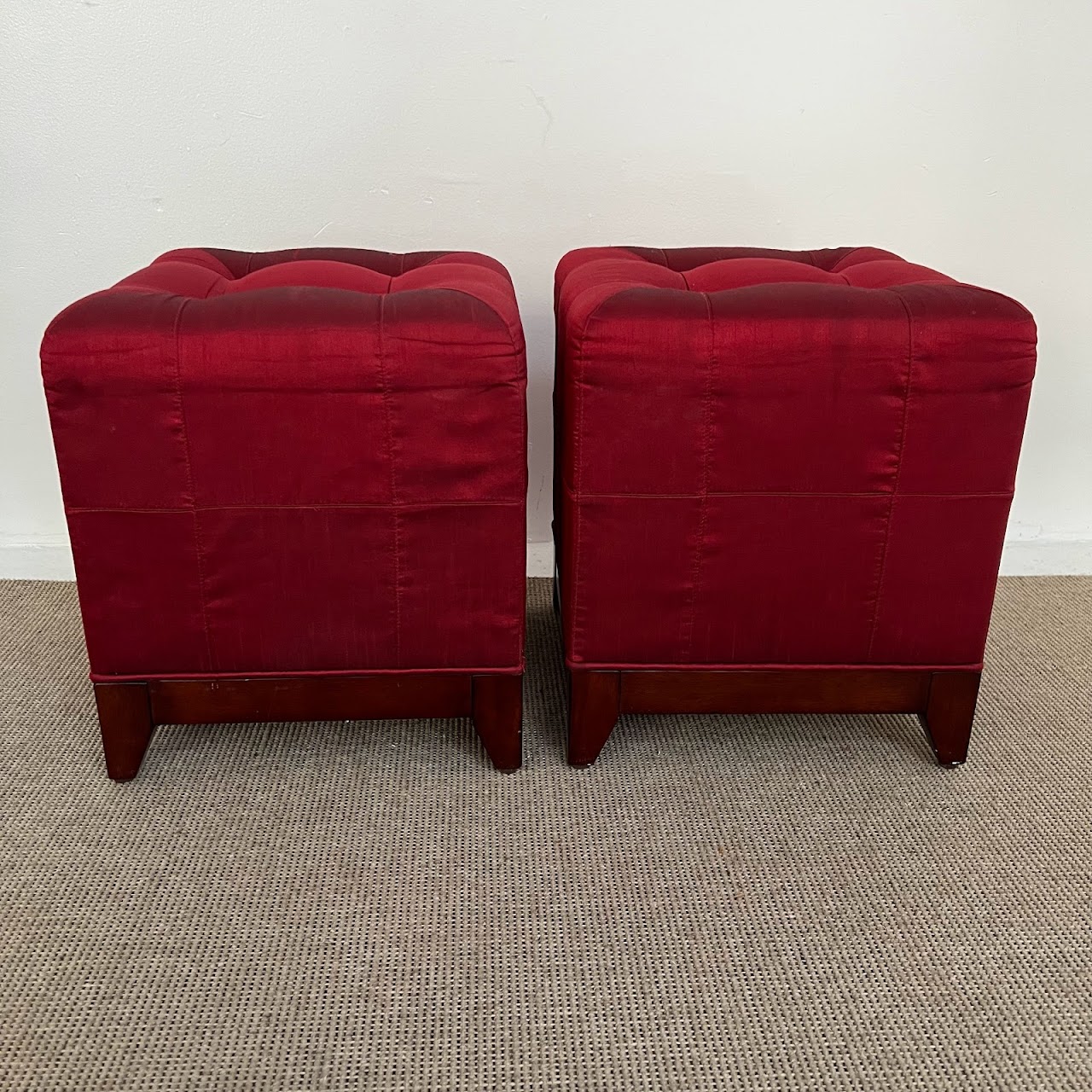 Tufted Cube Ottoman Pair