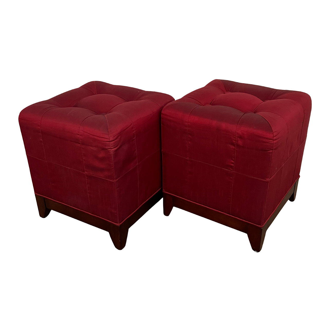 Tufted Cube Ottoman Pair