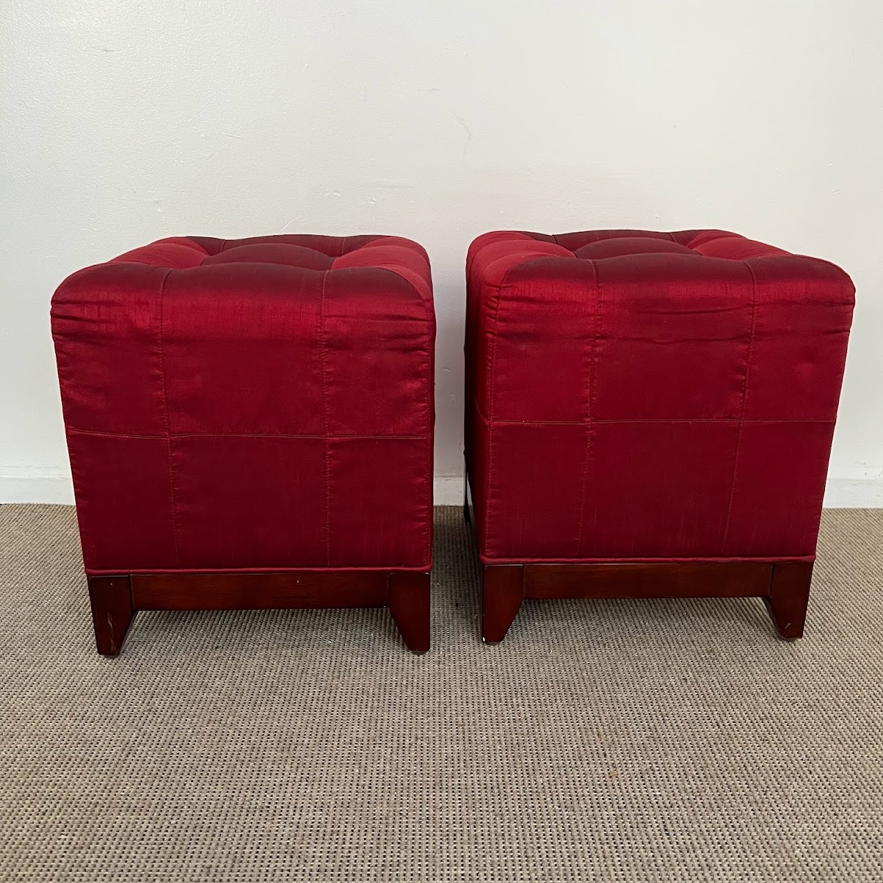 Tufted Cube Ottoman Pair