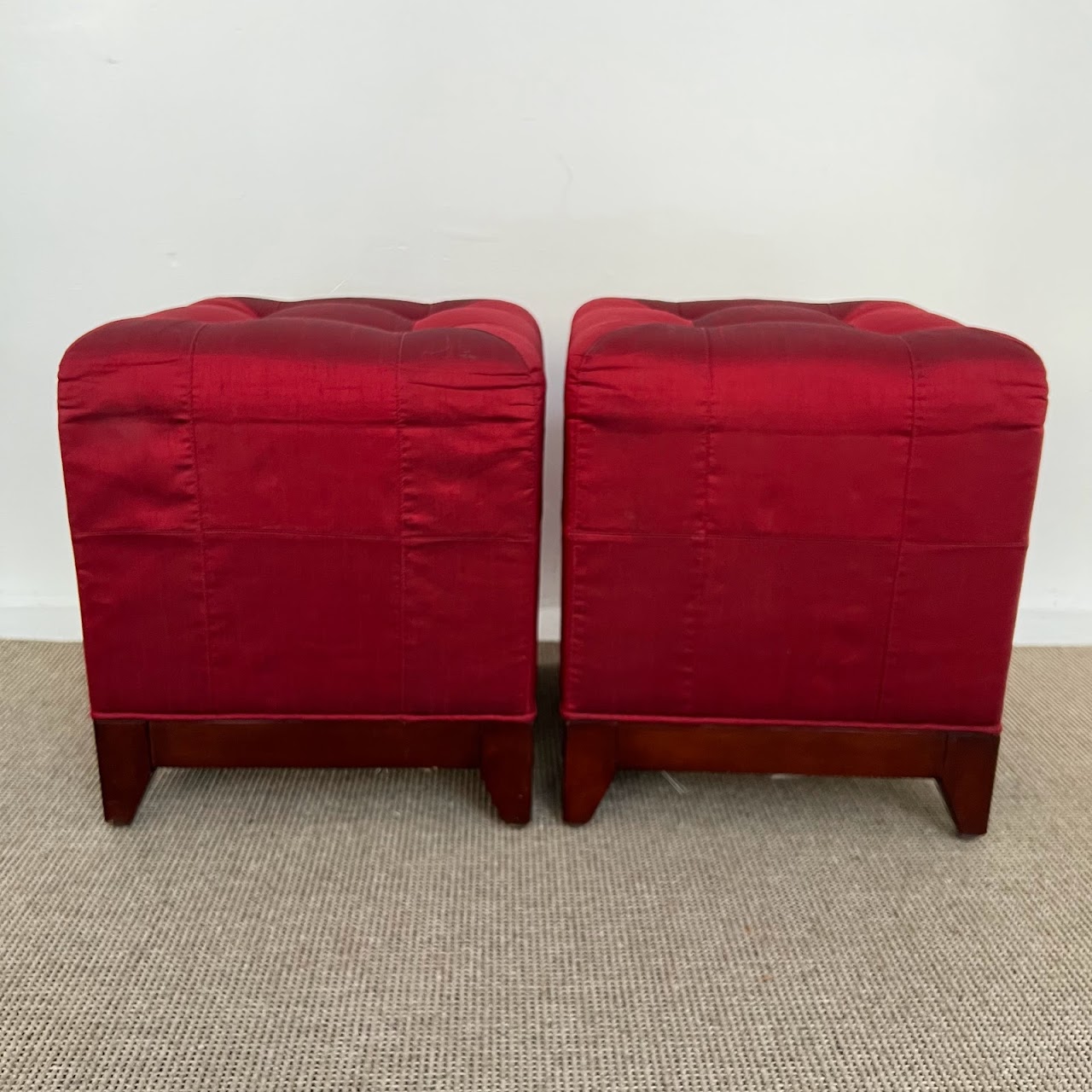 Tufted Cube Ottoman Pair