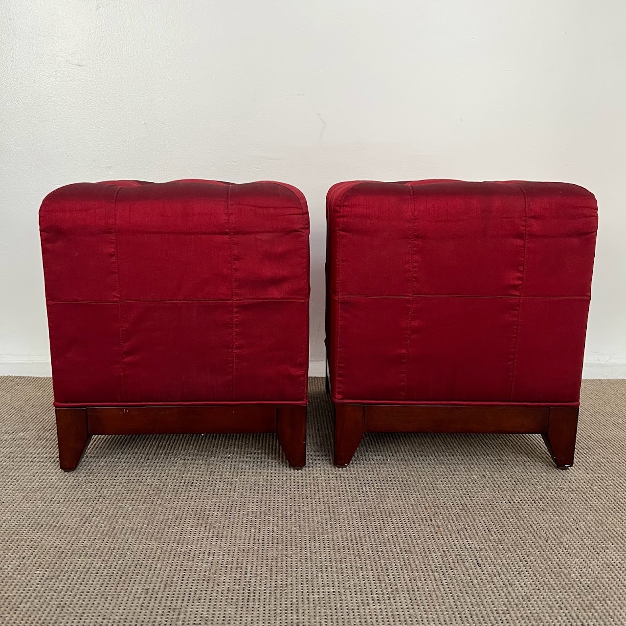 Tufted Cube Ottoman Pair