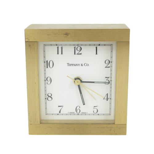 Tiffany & Co. Brass Desk Clock