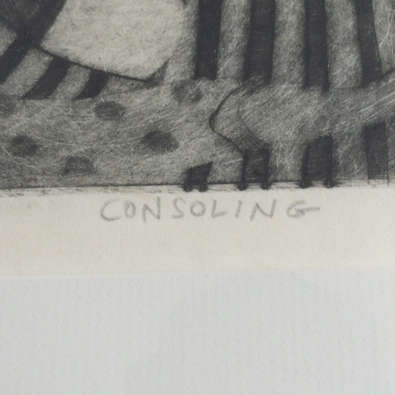 Signed 'Consoling' Etching