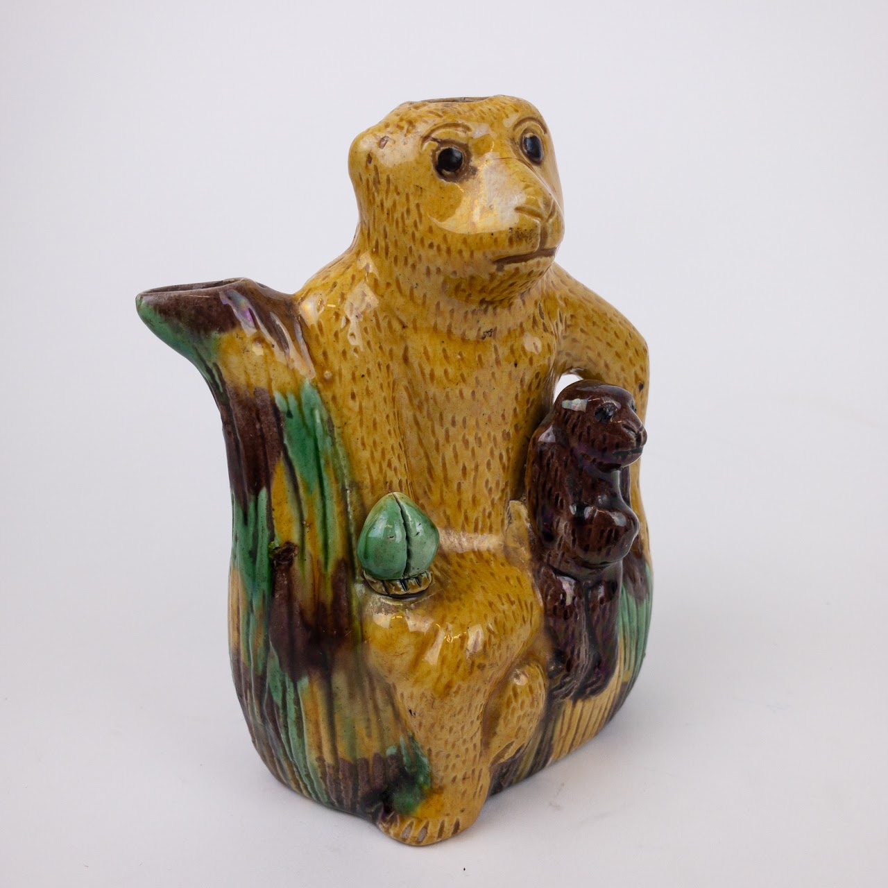 Antique Majolica Monkey Teapot