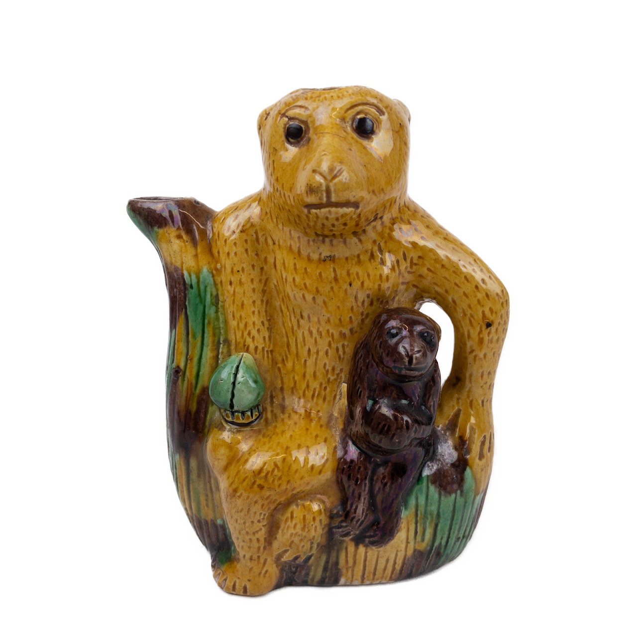 Antique Majolica Monkey Teapot