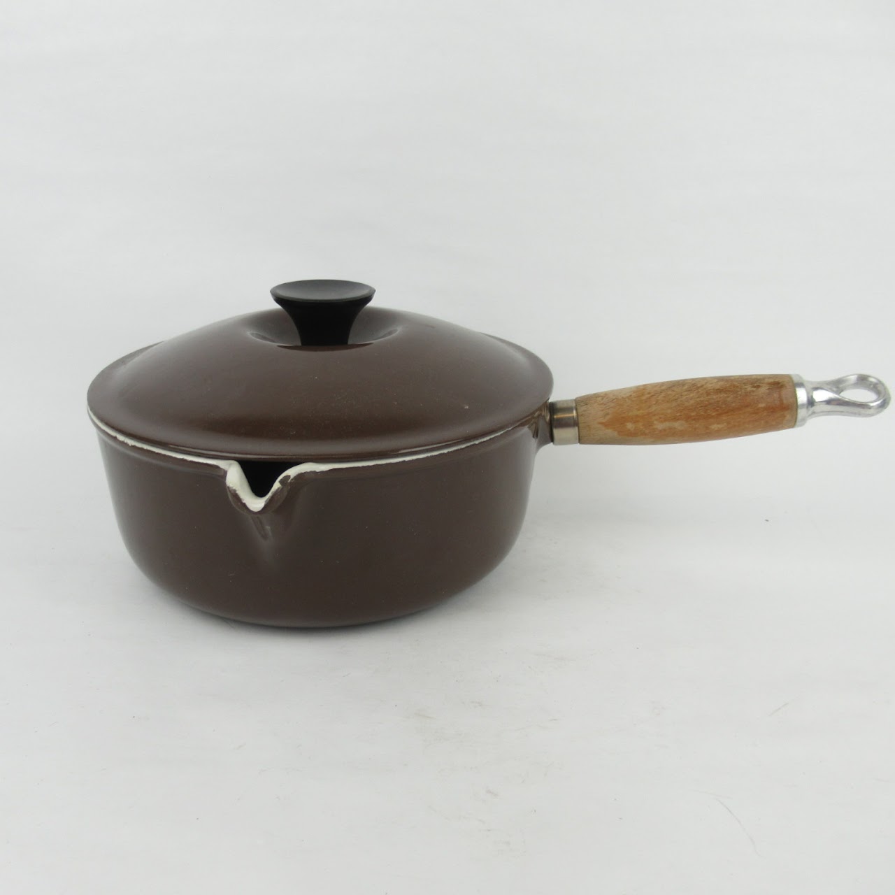 Le Creuset Vintage Wood Handled Saucepan Pair