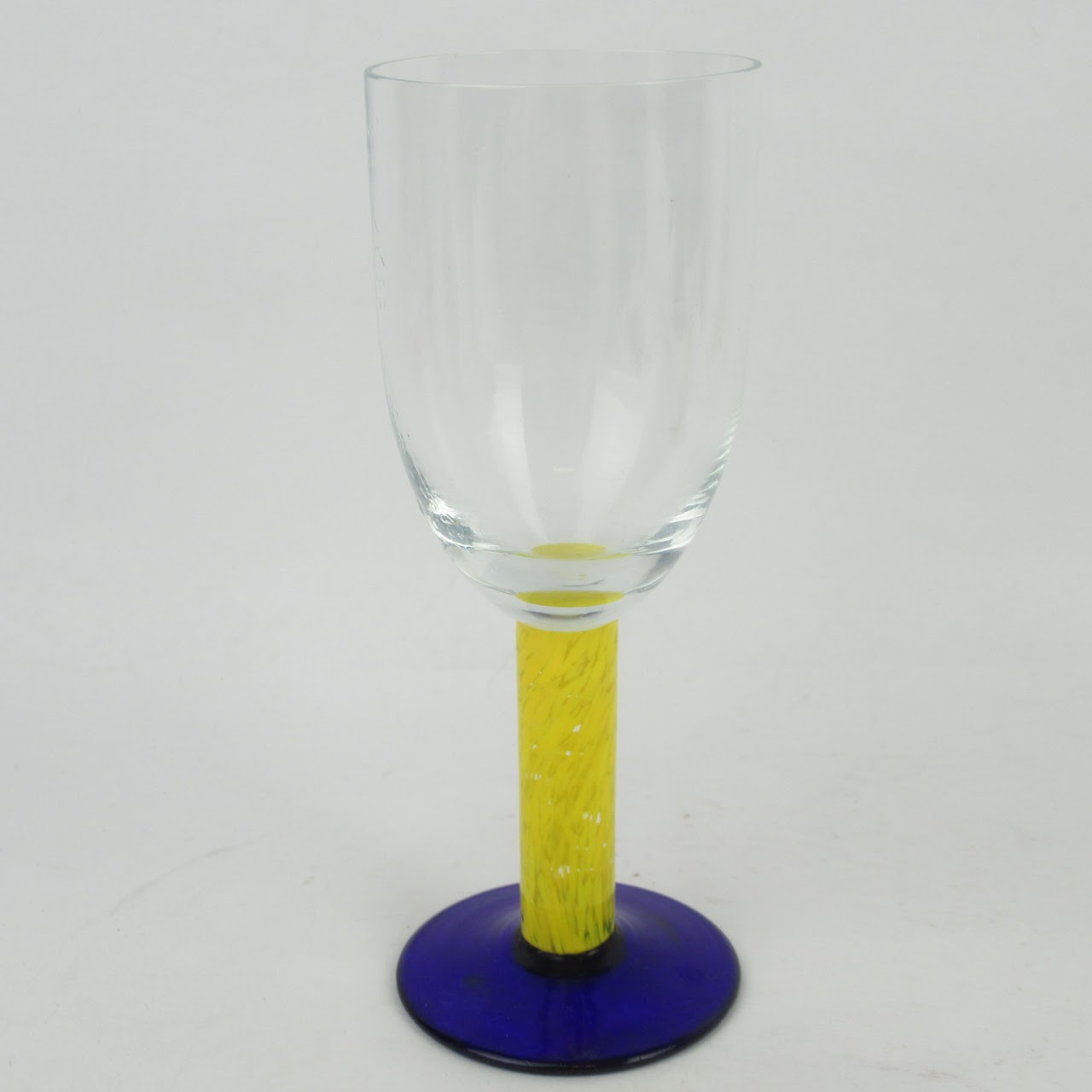 Art Glass Wine Goblet Pair