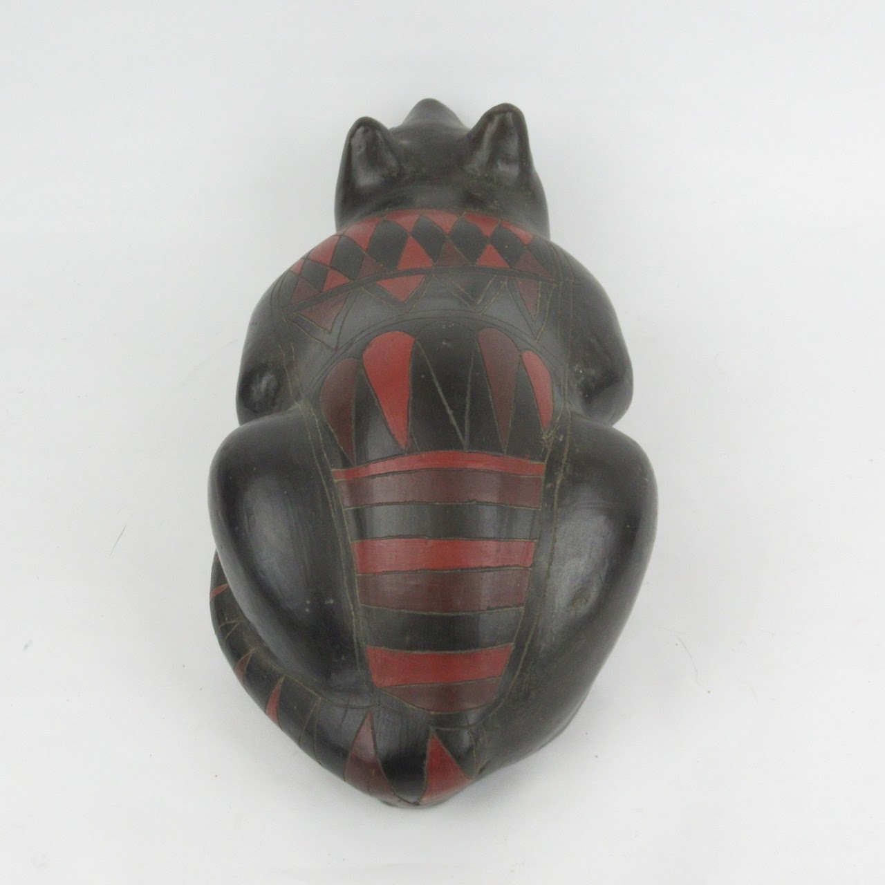 Oaxacan-Style Black Clay Ceramic Cat Sculpture