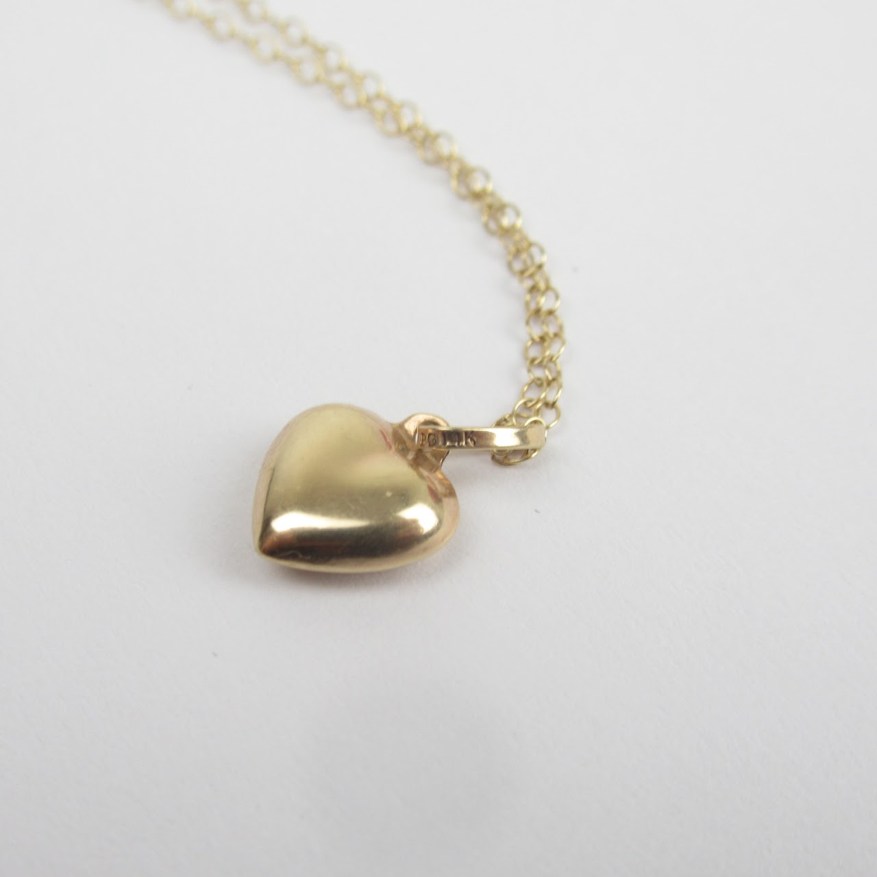 14K Gold Heart Pendant Necklace