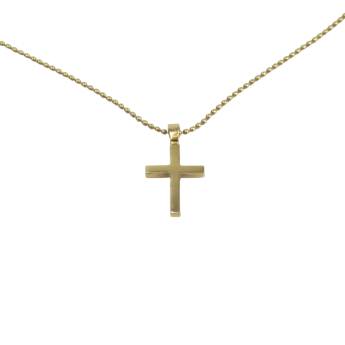 14K Gold Cross Pendant Necklace