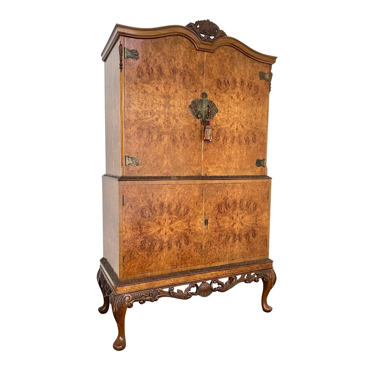 Burl Walnut Bar Cabinet