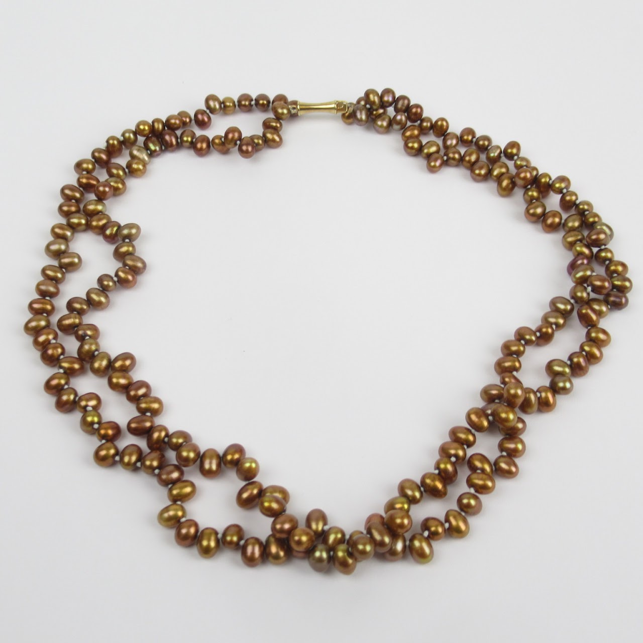 Copper Pearl & 14K Gold Necklace