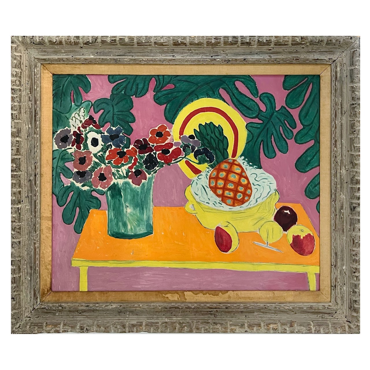 'Pineapple and Anemones' Oil Painting after Matisse