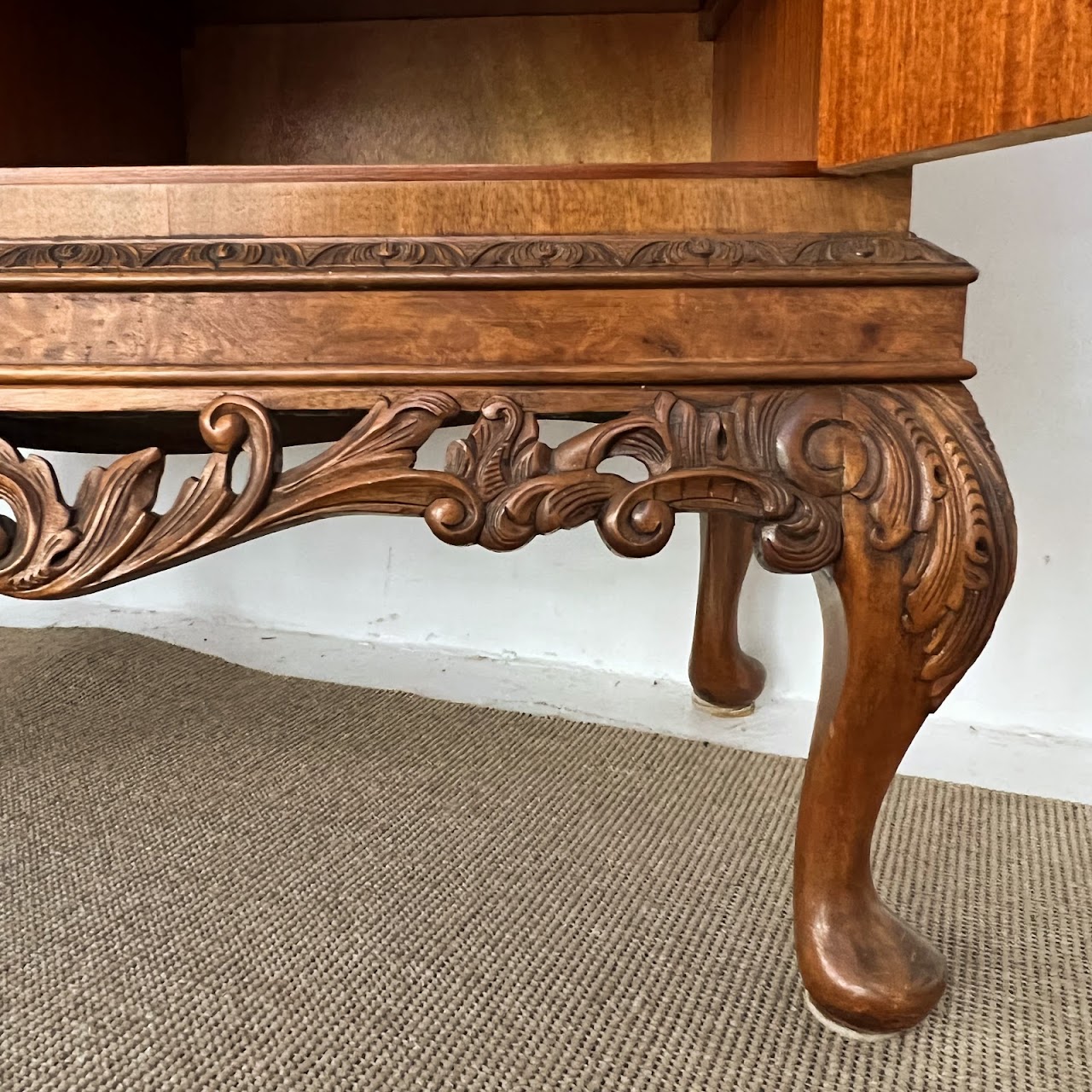 Burl Walnut Bar Cabinet