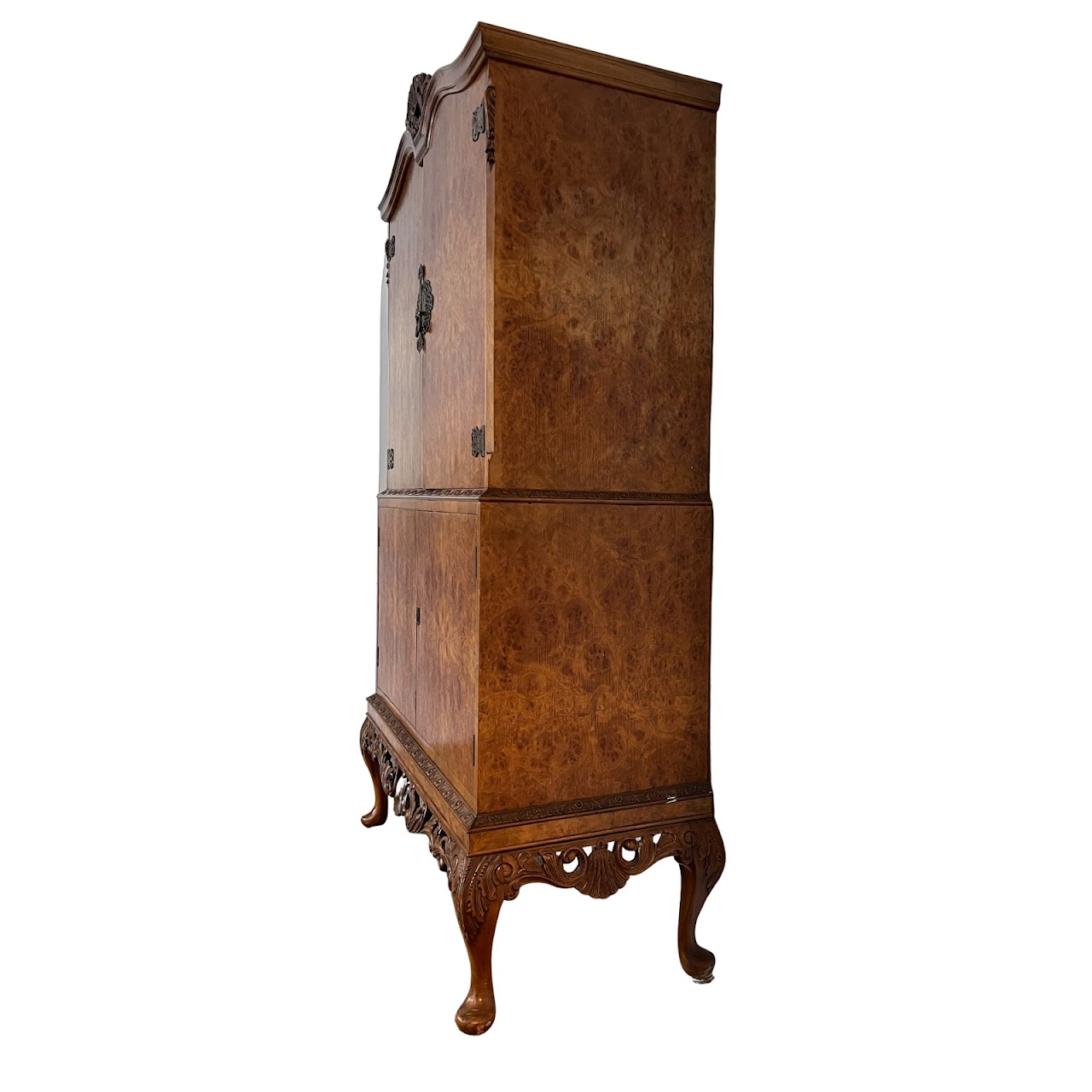 Burl Walnut Bar Cabinet