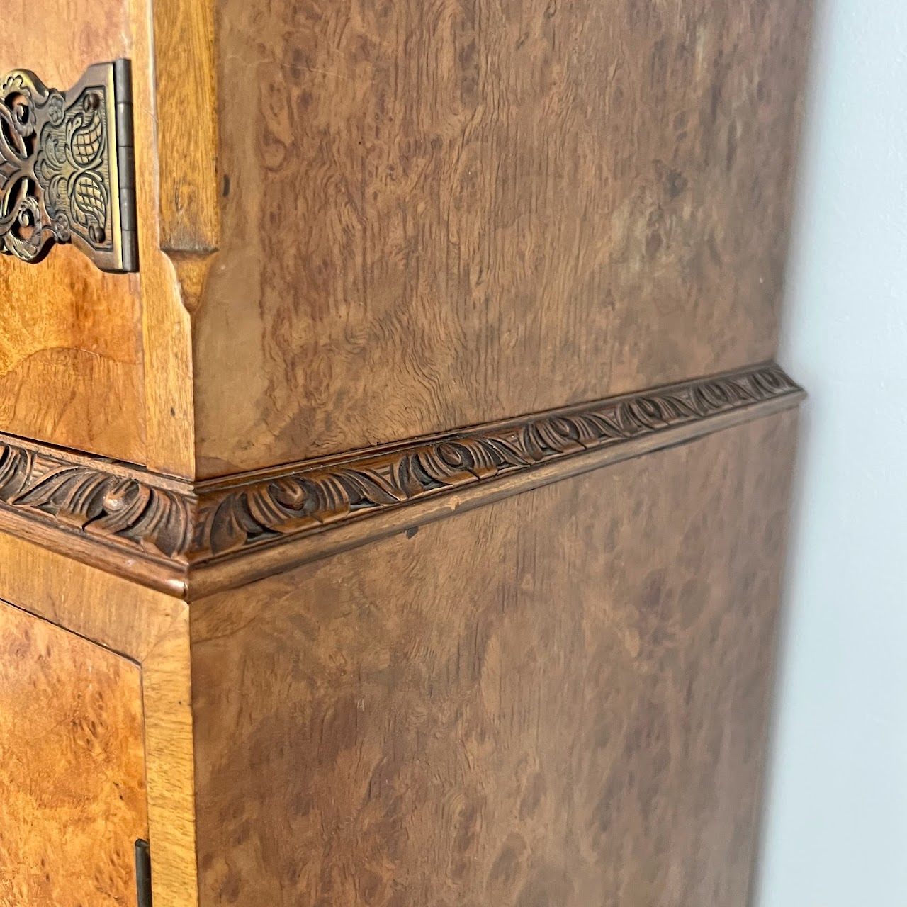 Burl Walnut Bar Cabinet