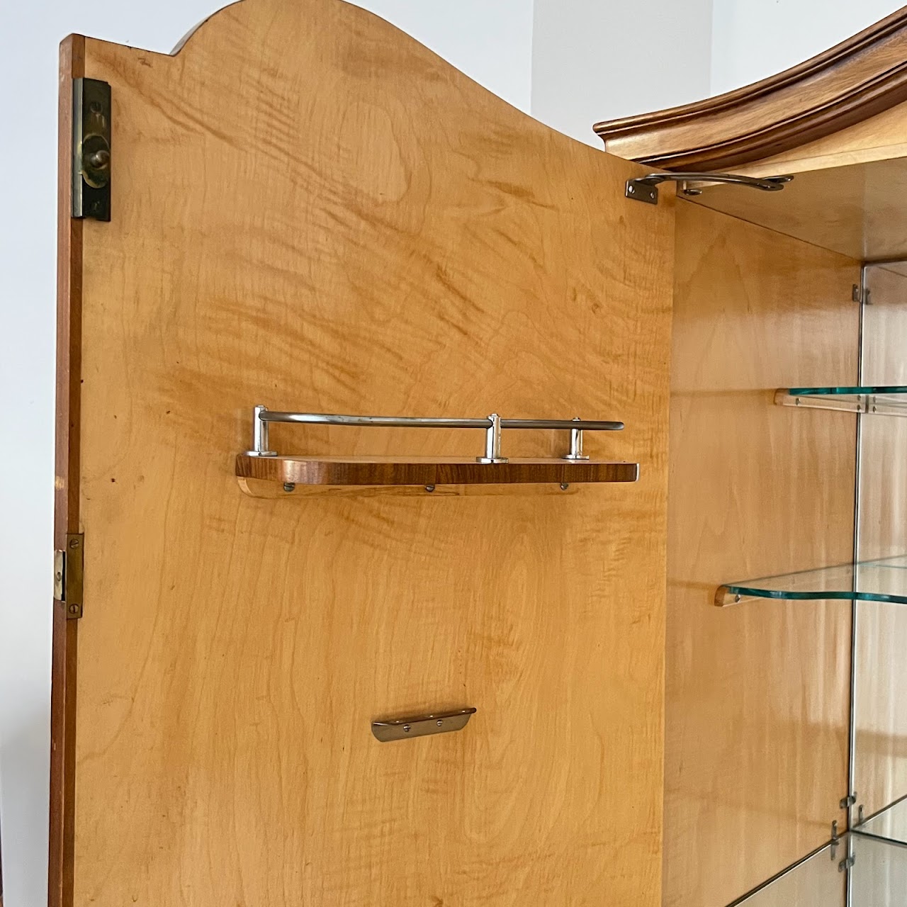 Burl Walnut Bar Cabinet