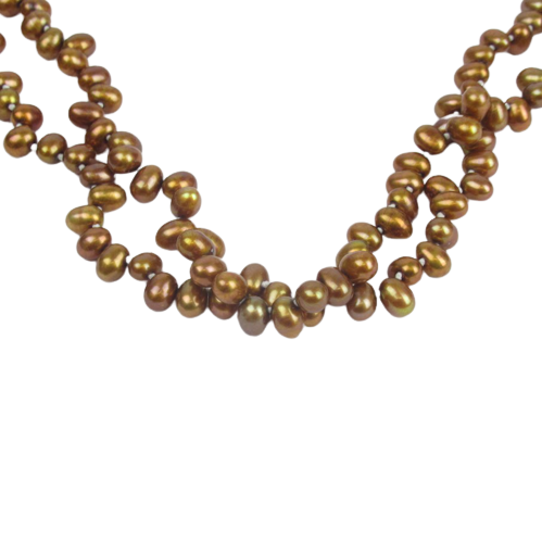 Copper Pearl & 14K Gold Necklace