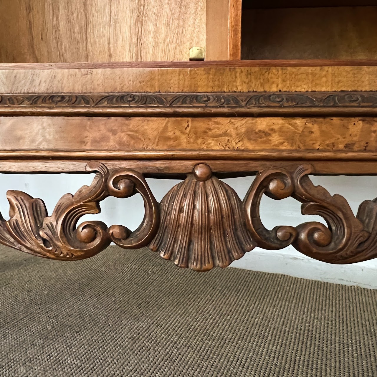 Burl Walnut Bar Cabinet